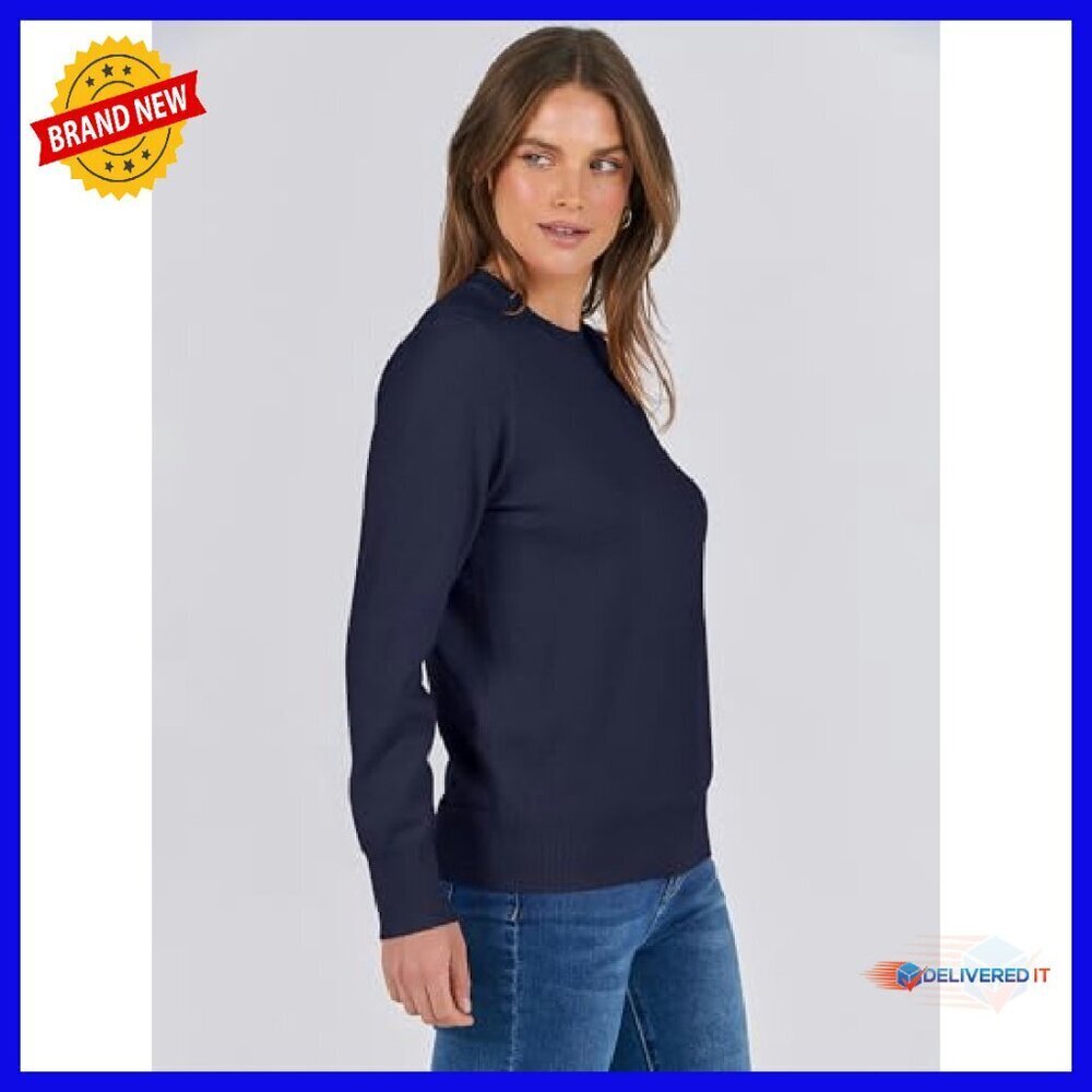 Lightweight Crewneck Pullover Sweater Women's Long Sleeve Loose Fit Knit Top - Picture 6 of 8